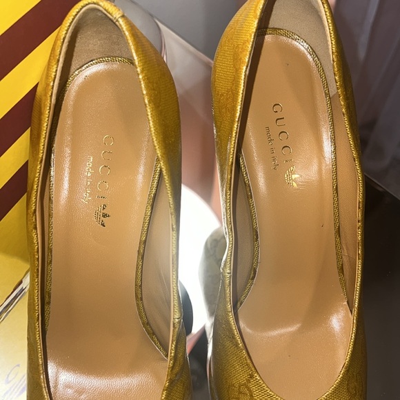 Gucci x Adidas Pump Heels Vintage GG Crystal Midas-Natural Nut - Picture 2 of 6